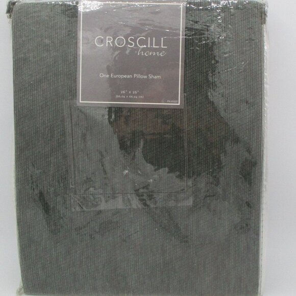 Croscill Home European Pillow Sham 26" x 26" - Olive Green Brown Set of 2 - Picture 4 of 5